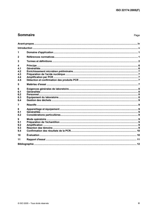 ISO 22174:2005 - Microbiologie des aliments -- Réaction de polymérisation en chaîne (PCR) pour la recherche de micro-organismes pathogenes dans les aliments -- Exigences générales et définitions