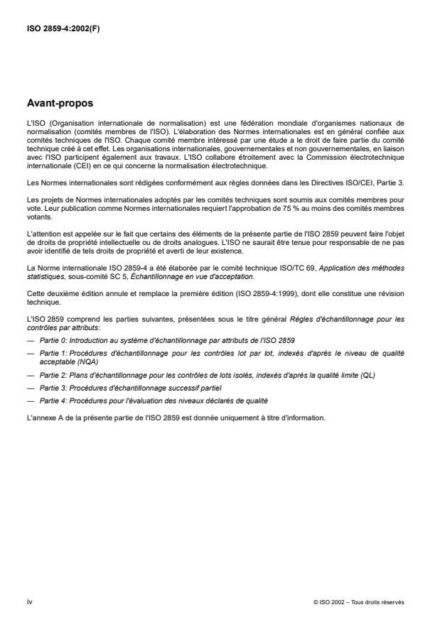 ISO 2859-4:2002 ISO 2859-4:2002 - Regles d'échantillonnage pour les contrôles par attributs - Page 4 preview