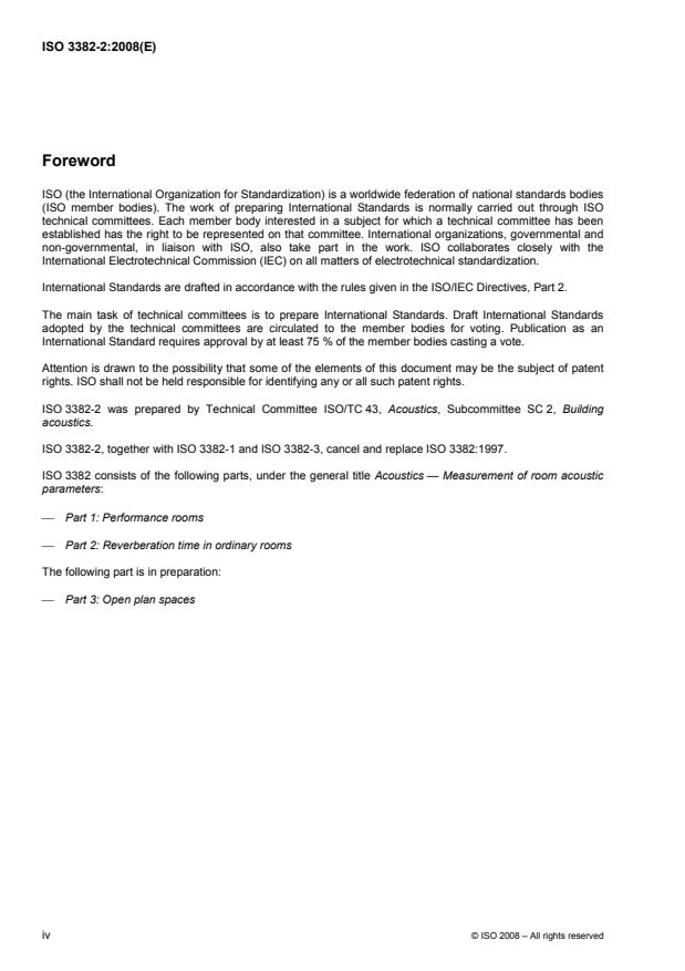 ISO 3382-2:2008 ISO 3382-2:2008 - Acoustics -- Measurement of room acoustic parameters - Page 4 preview