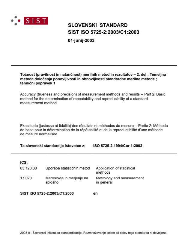 ISO 5725-2:2003/C1:2003