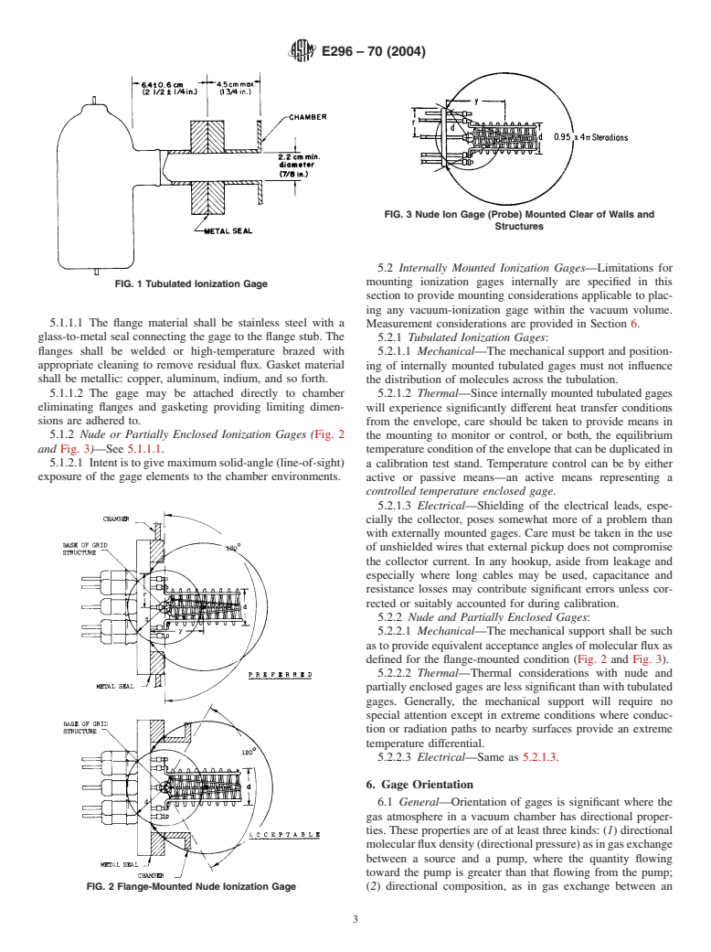 ASTM E296-70(2004) - Standard Practice for Ionization Gage Application to Space Simulators