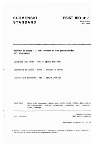 P ISO 31-1:1998