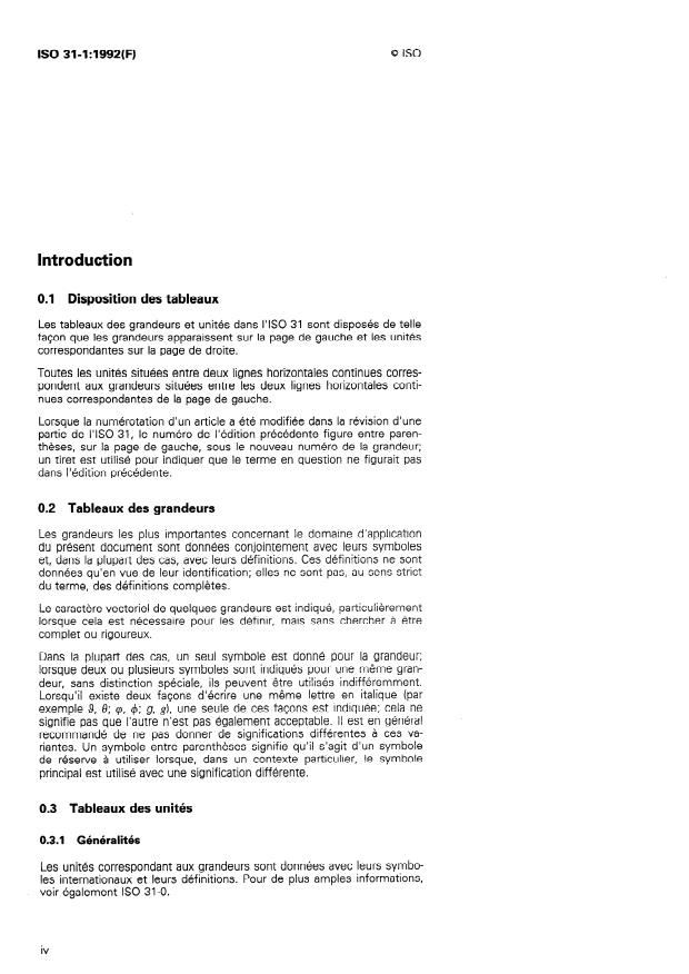 ISO 31-1:1992 ISO 31-1:1992 - Grandeurs et unités - Page 4 preview