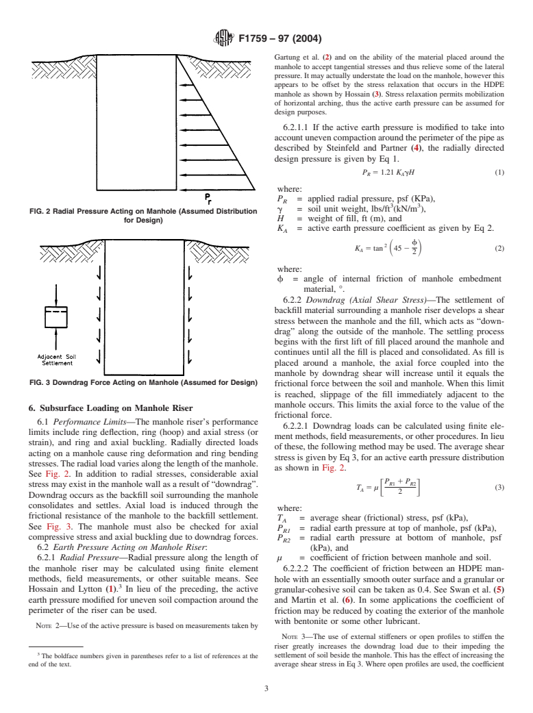 ASTM F1759-97(2004) - Standard Practice for Design of High-Density Polyethylene (HDPE) Manholes for Subsurface Applications