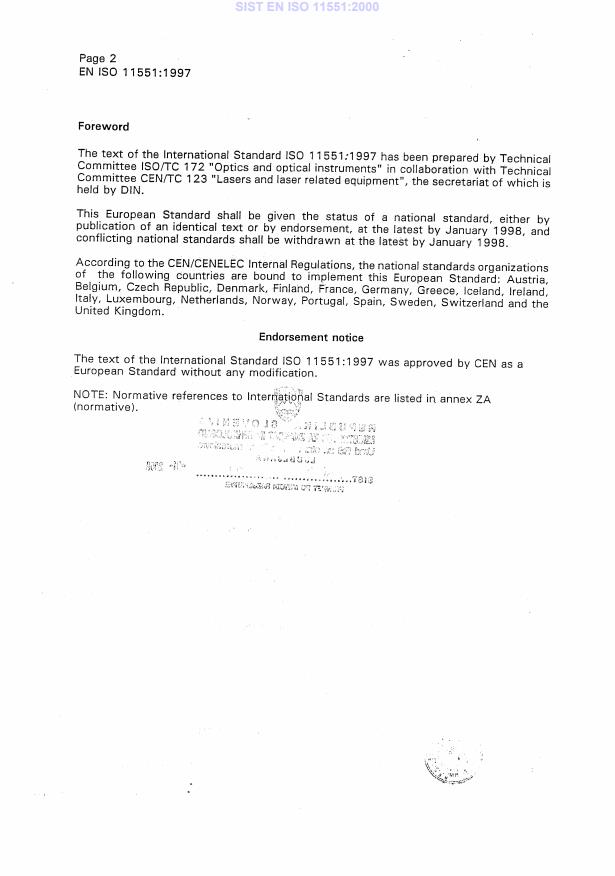 EN ISO 11551:1997 EN ISO 11551:2000 - Page 4 preview