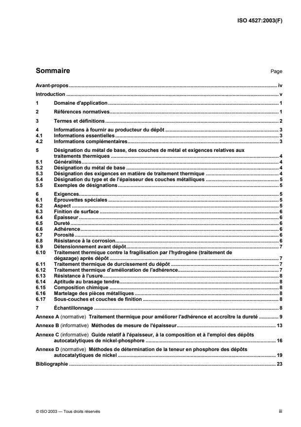 ISO 4527:2003 - Revetements métalliques -- Dépôts autocatalytiques (sans courant) d'alliages de nickel-phosphore -- Spécifications et méthodes d'essai