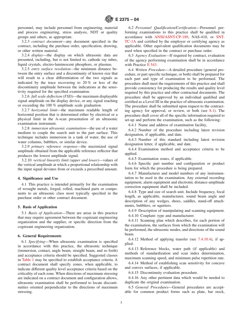 ASTM E2375-04 - Standard Practice for Ultrasonic Examination of Wrought Products