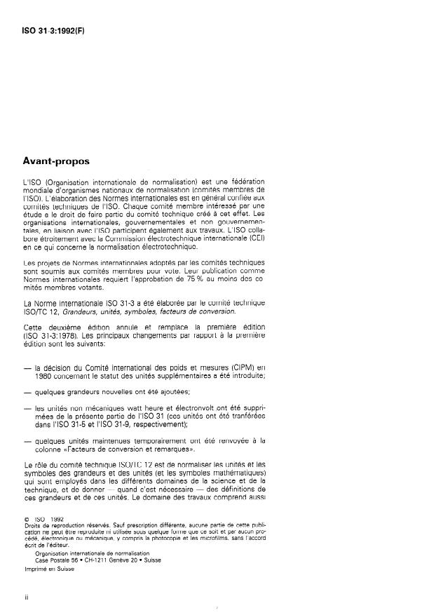ISO 31-3:1992 ISO 31-3:1992 - Grandeurs et unités - Page 2 preview