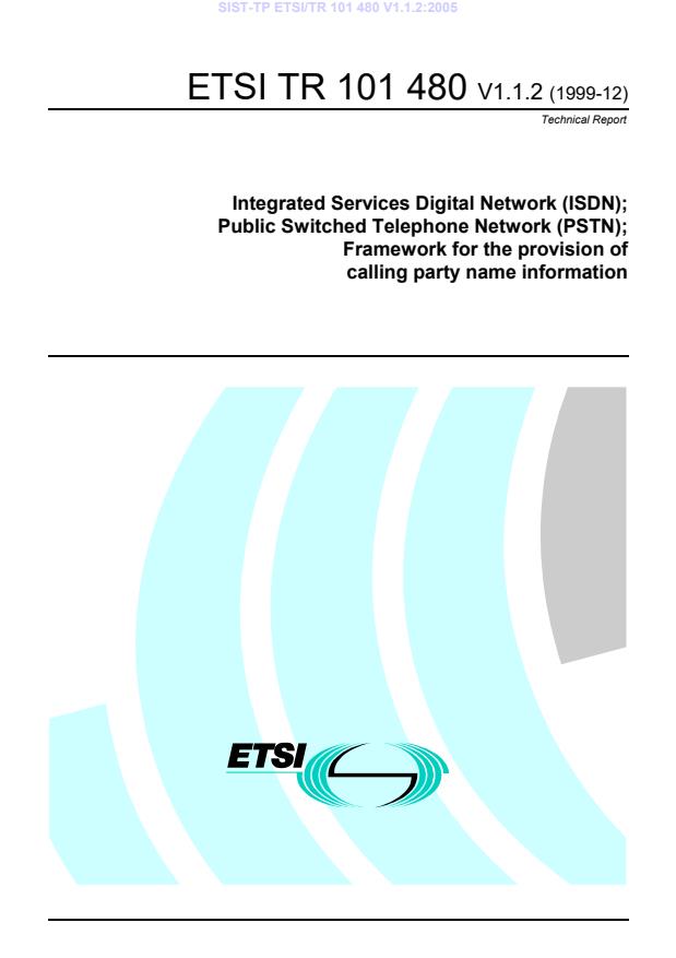 TP ETSI/TR 101 480 V1.1.2:2005