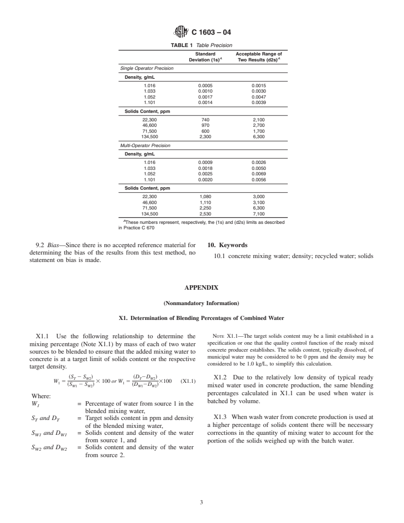 ASTM C1603-04 - Standard Test Method for Measurement of Solids in Water