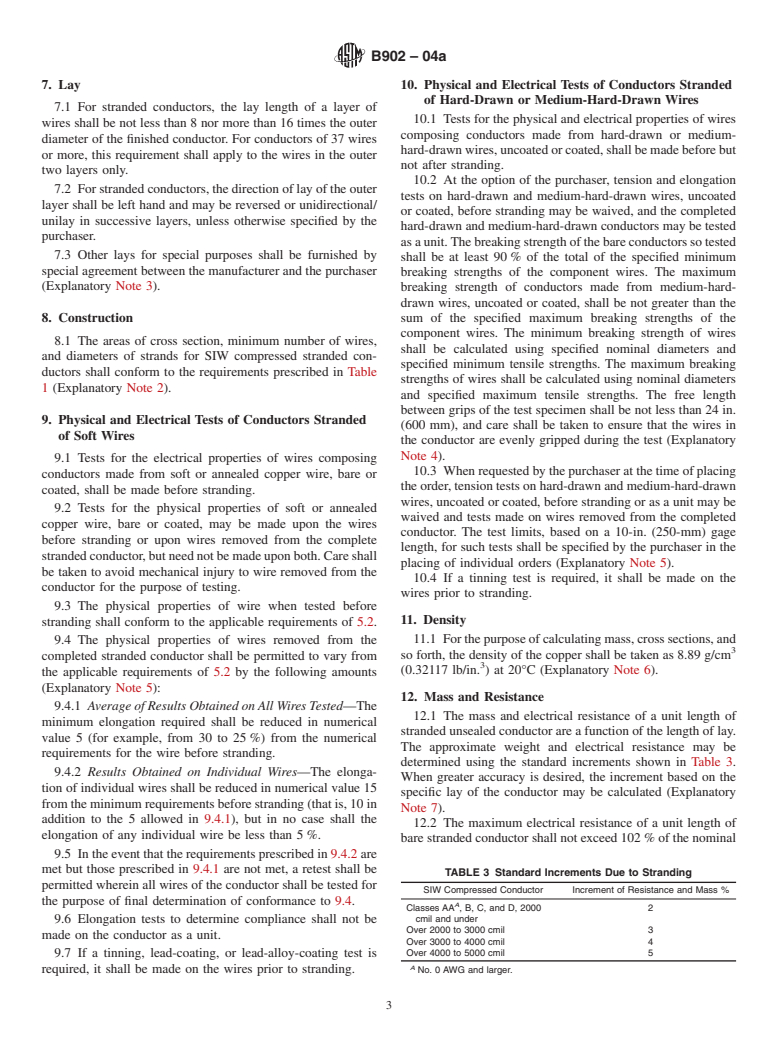 ASTM B902-04a - Standard Specification for Compressed Round Stranded Copper Conductors, Hard, Medium-Hard, or Soft Using Single Input Wire Construction