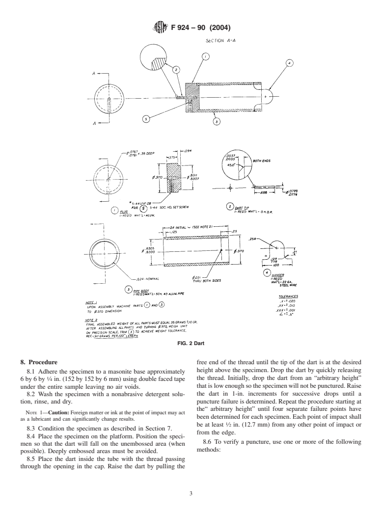 ASTM F924-90(2004) - Standard Test Method for Resistance to Puncture of Cushioned Resilient Floor Coverings