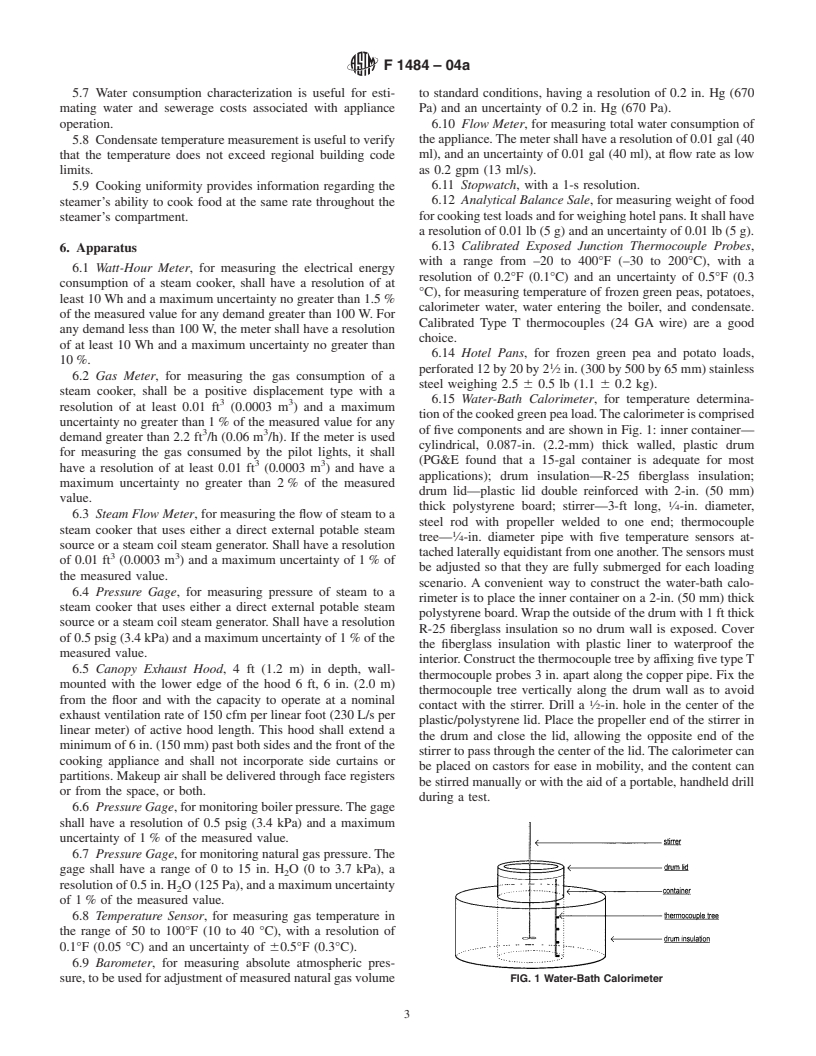 ASTM F1484-04a - Standard Test Methods for Performance of Steam Cookers