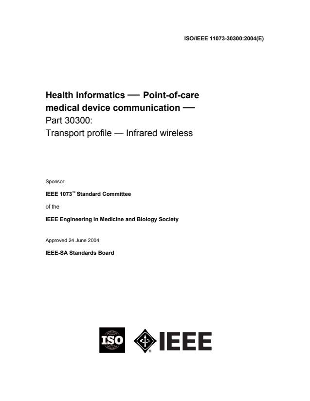 ISO/IEEE 11073-30300:2004 - Health informatics -- Point-of-care medical device communication