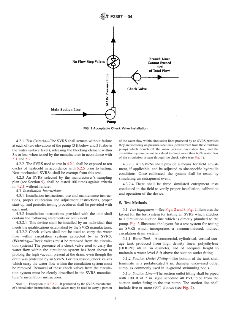 ASTM F2387-04 - Standard Specification for Manufactured Safety Vacuum Release Systems (SVRS) for Swimming Pools, Spas and Hot Tubs