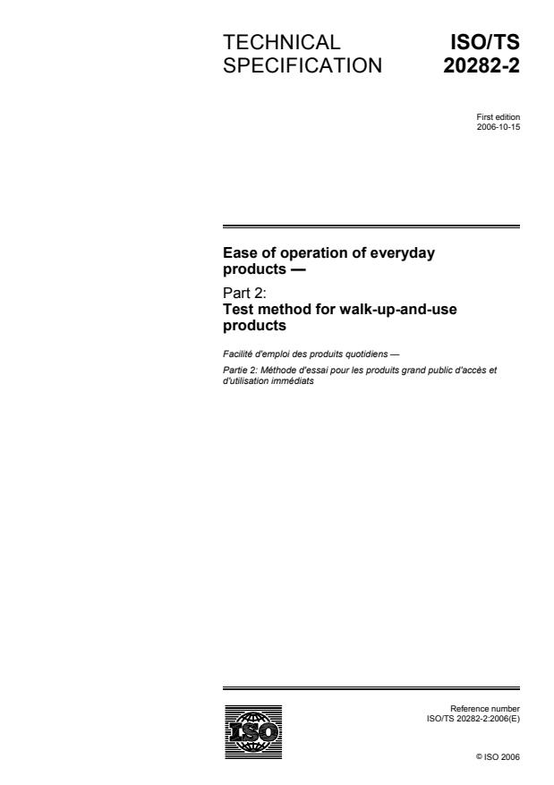 ISO/TS 20282-2:2006 - Ease of operation of everyday products