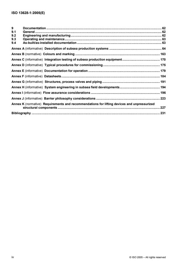 ISO 13628-1:2005 ISO 13628-1:2005 - Petroleum and natural gas industries -- Design and operation of subsea production systems - Page 4 preview