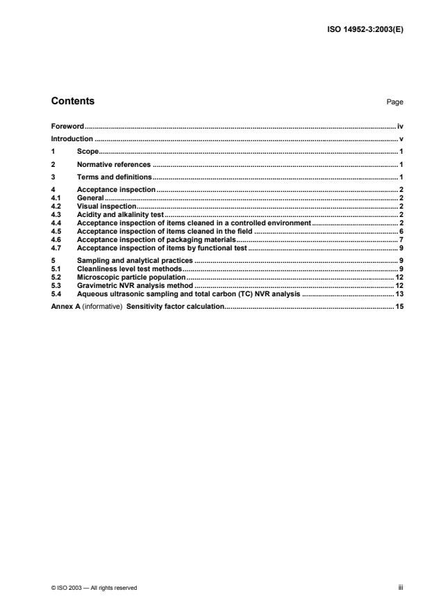 ISO 14952-3:2003 - Space systems -- Surface cleanliness of fluid systems