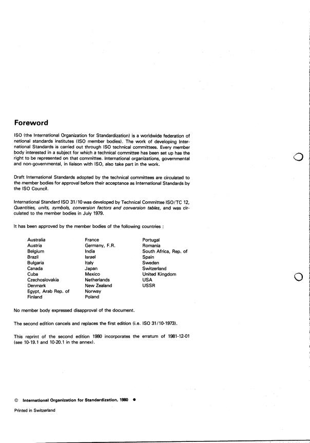 ISO 31-10:1980 ISO 31-10:1980 - Quantities and units of nuclear reactions and ionizing radiations - Page 2 preview