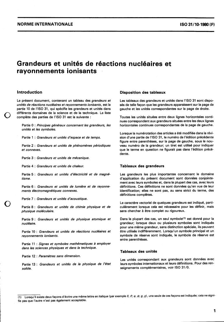 ISO 31-10:1980 - Quantities and units of nuclear reactions and ionizing radiations
Released:12/1/1980