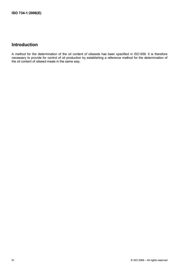 ISO 734-1:2006 ISO 734-1:2006 - Oilseed meals -- Determination of oil content - Page 4 preview