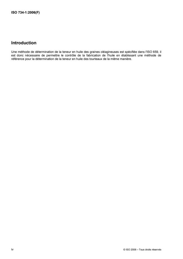 ISO 734-1:2006 ISO 734-1:2006 - Tourteaux de graines oléagineuses -- Détermination de la teneur en huile - Page 4 preview