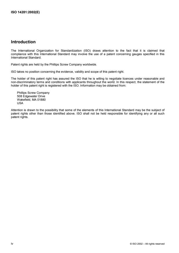 ISO 14281:2002 ISO 14281:2002 - Aerospace -- Gauges, for internal cruciform ribbed or unribbed drives -- Metric series - Page 4 preview