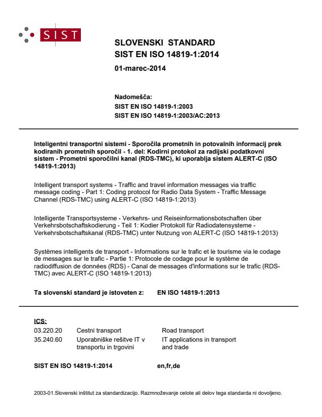 EN ISO 14819-1:2014