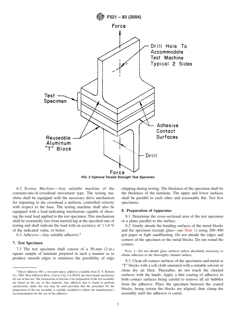 ASTM F521-83(2004) - Standard Test Methods for Bond Integrity of Transparent Laminates