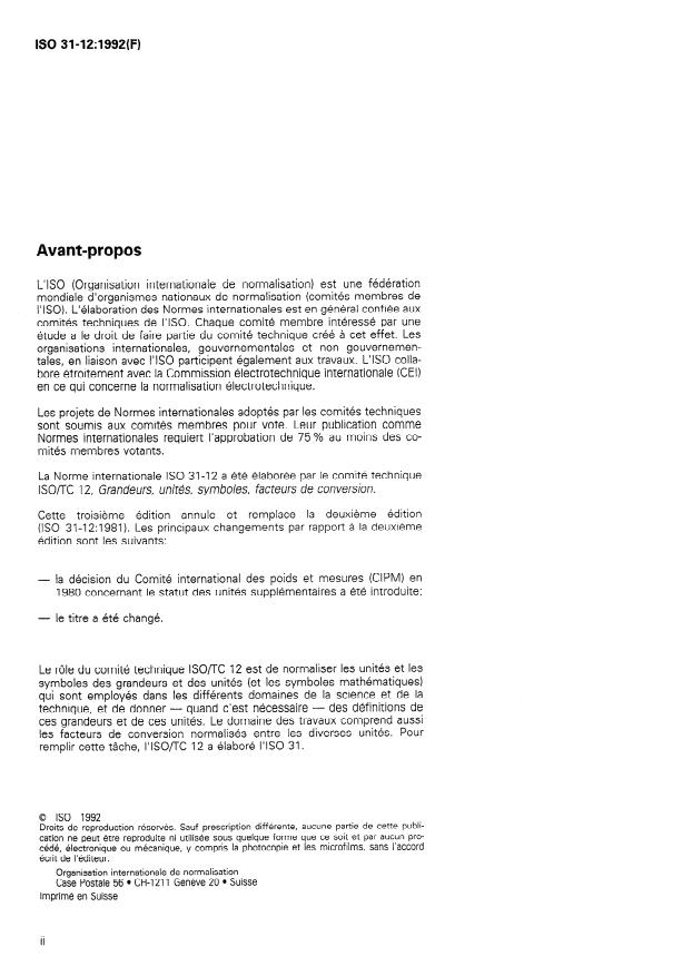 ISO 31-12:1992 ISO 31-12:1992 - Grandeurs et unités - Page 2 preview