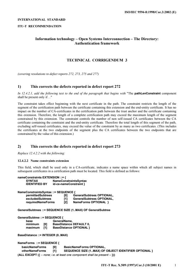 ISO/IEC 9594-8:1998/Cor 3:2002