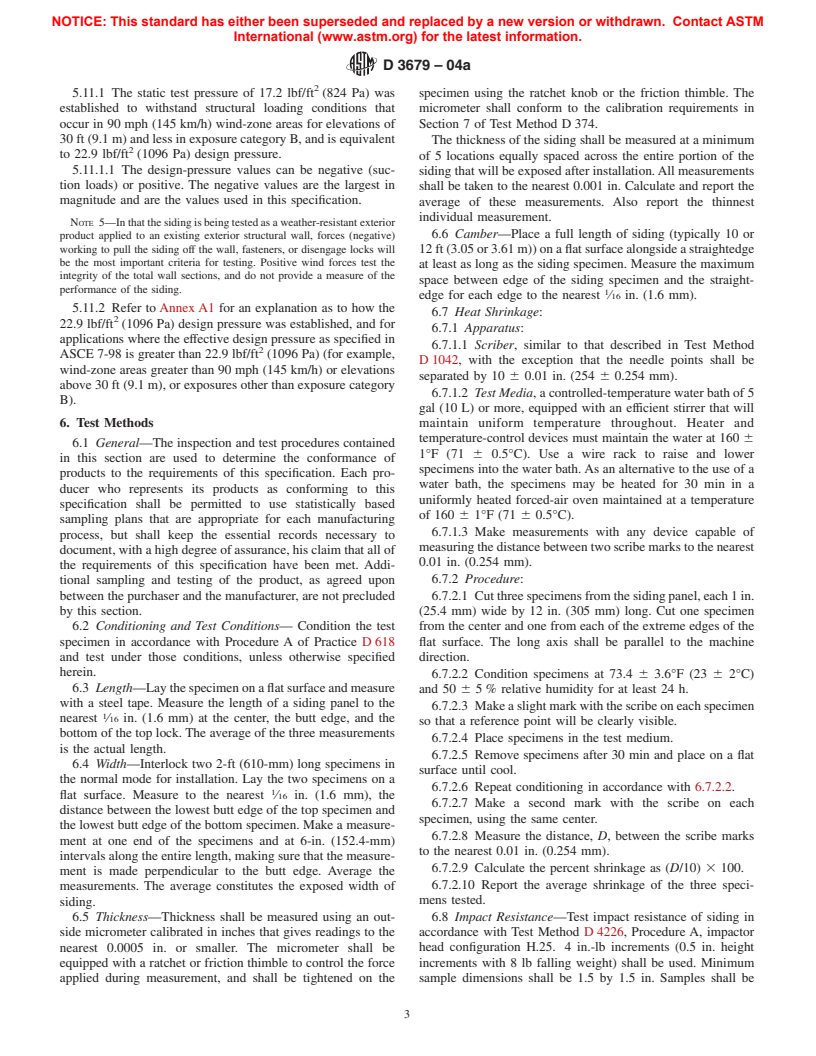 ASTM D3679-04a - Standard Specification for Rigid Poly(Vinyl Chloride) (PVC) Siding