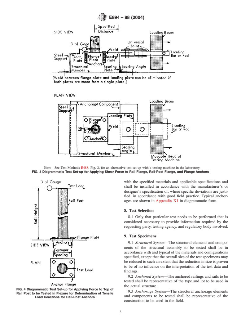 ASTM E894-88(2004) - Standard Test Method for Anchorage of Permanent Metal Railing Systems and Rails for Buildings