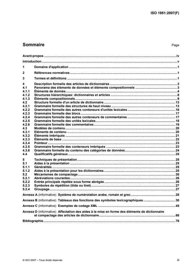 ISO 1951:2007 - Présentation/représentation des entrées dans les dictionnaires -- Exigences, recommandations et information