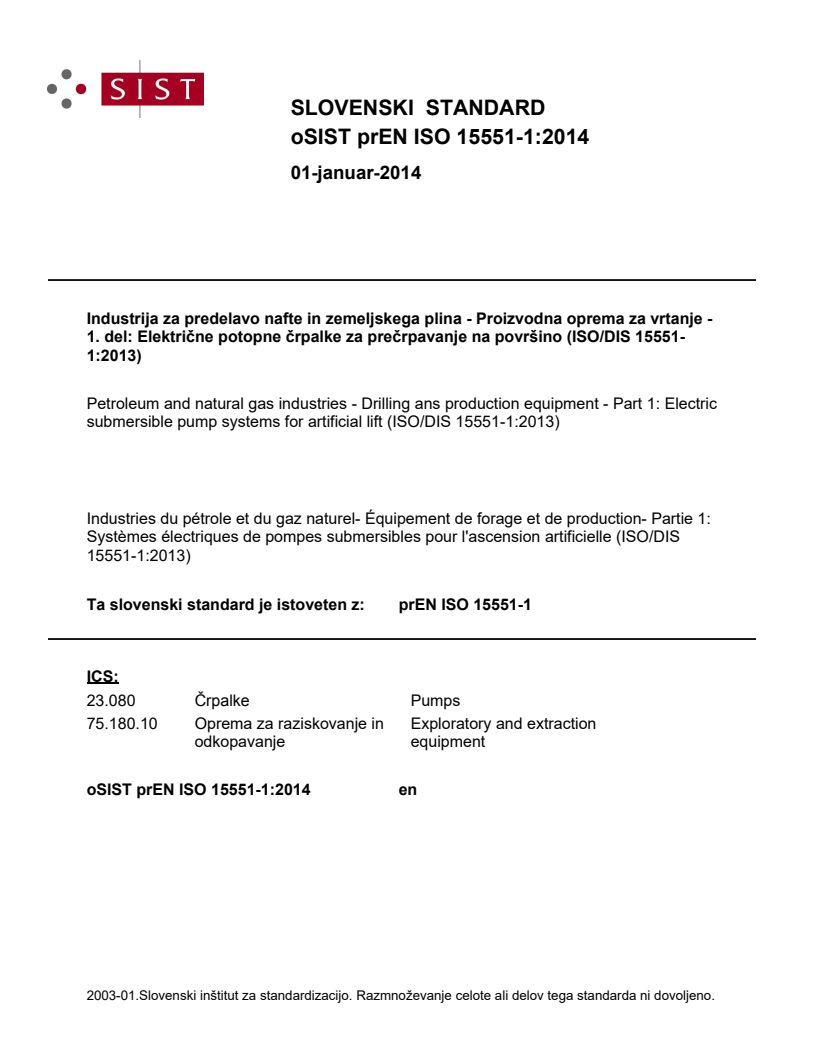 prEN ISO 15551-1:2014