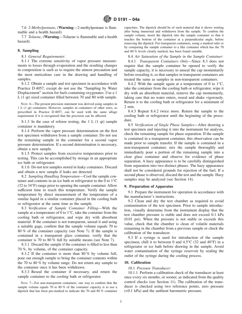 ASTM D5191-04a - Standard Test Method for Vapor Pressure of Petroleum Products (Mini Method)