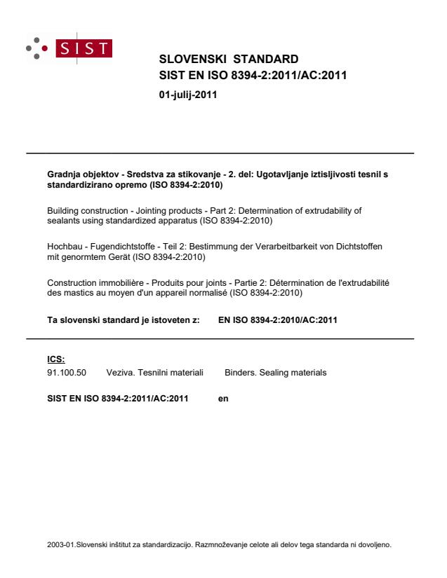 EN ISO 8394-2:2011/AC:2011