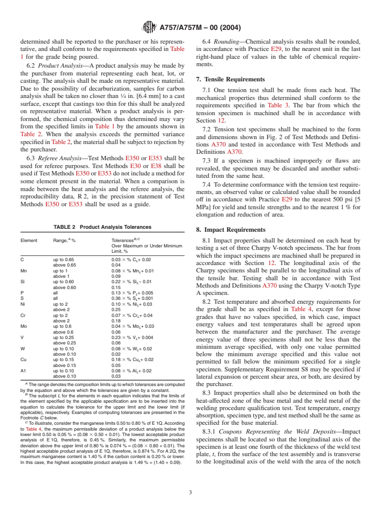 ASTM A757/A757M-00(2004) - Standard Specification for Steel Castings, Ferritic and Martensitic, for Pressure-Containing and Other Applications, for Low-Temperature Service