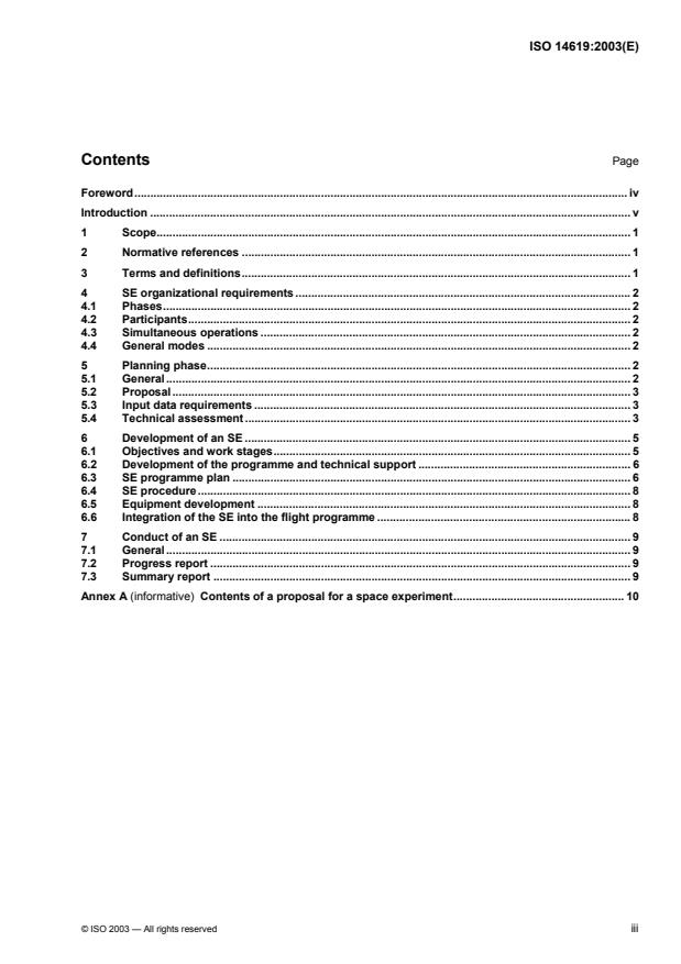 ISO 14619:2003 - Space systems -- Space experiments -- General requirements