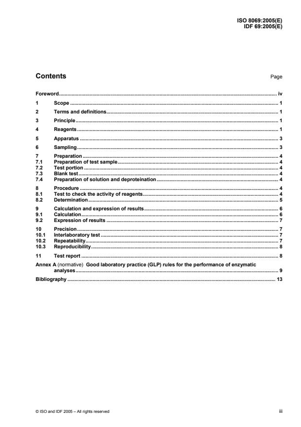 ISO 8069:2005 - Dried milk -- Determination of content of lactic acid and lactates