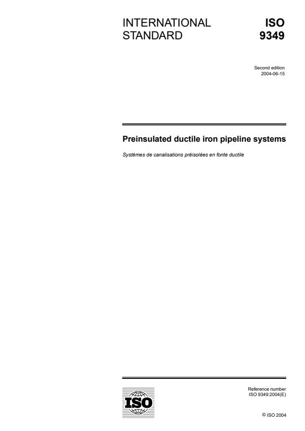 ISO 9349:2004 - Preinsulated ductile iron pipeline systems