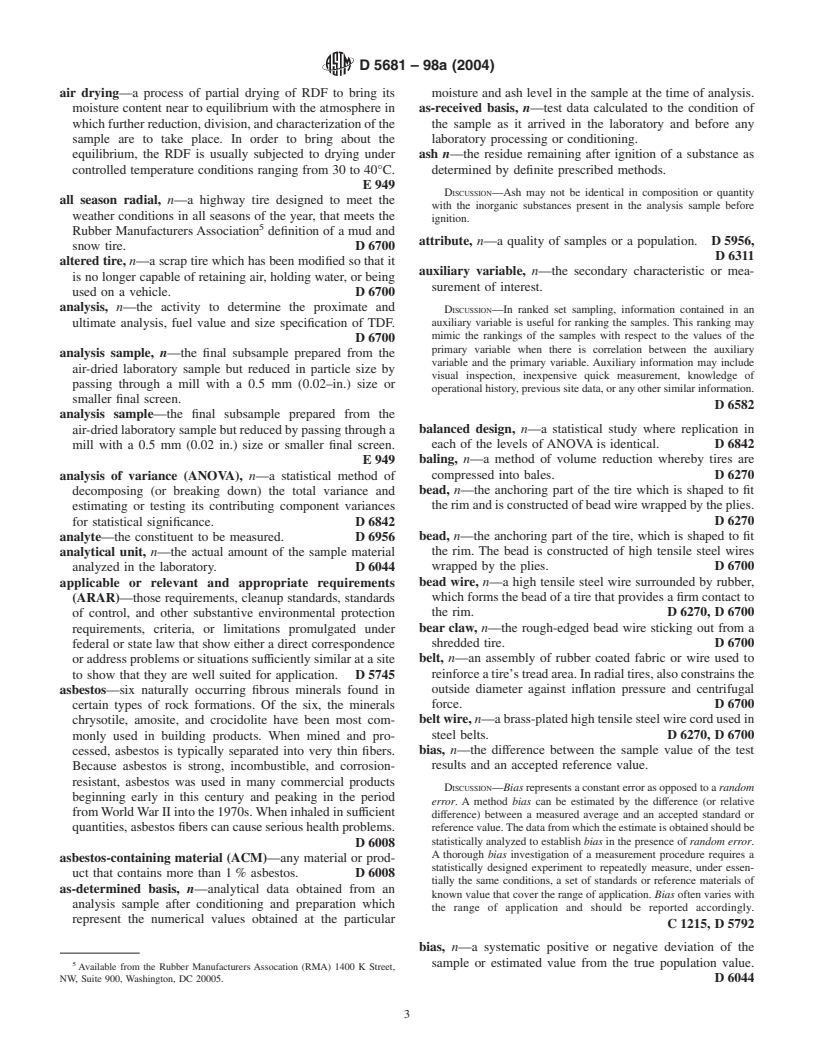 ASTM D5681-98a(2004) - Standard Terminology for Waste and Waste Management