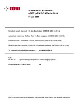 oSIST prEN ISO 4254-14:2014 - Page 1 preview