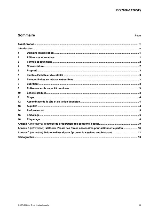 ISO 7886-3:2005 - Seringues hypodermiques stériles, non réutilisables