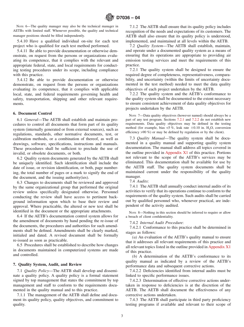 ASTM D7036-04 - Standard Practice for Competence of Air Emission Testing Bodies