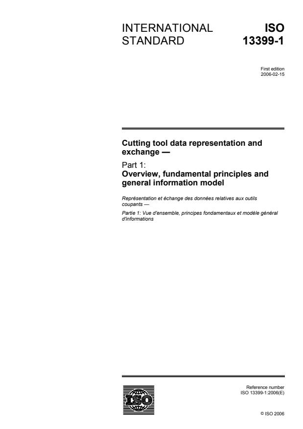 ISO 13399-1:2006 - Cutting tool data representation and exchange