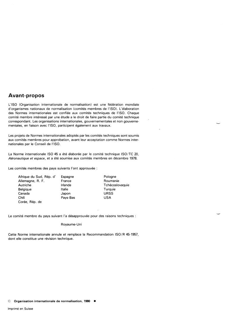 ISO 45:1980 ISO 45:1980 - Aircraft — Pressure refuelling connections
Released:5/1/1980 - Page 2 preview