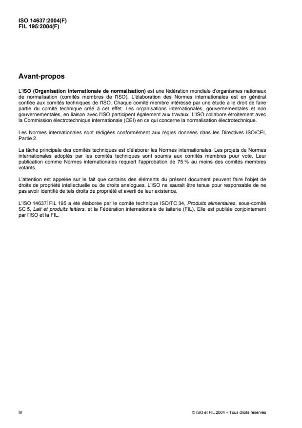 ISO 14637:2004 ISO 14637:2004 - Lait -- Détermination de la teneur en urée -- Méthode enzymatique par mesurage de pH différentiel (Méthode de référence) - Page 4 preview