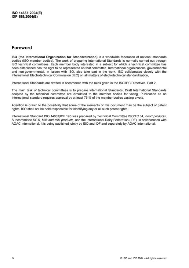ISO 14637:2004 ISO 14637:2004 - Milk -- Determination of urea content -- Enzymatic method using difference in pH (Reference method) - Page 4 preview