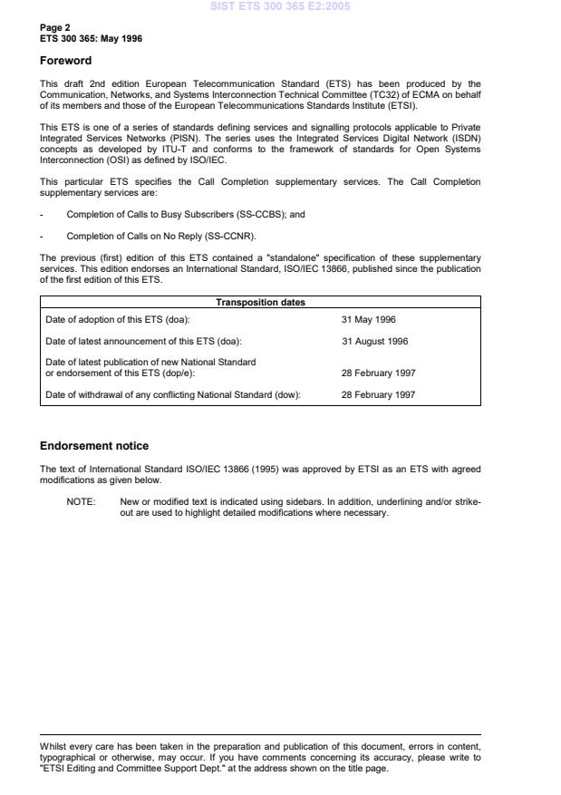 SIST ETS 300 365 E2:2005 SIST ETS 300 365 E2:2005 - Page 4 preview